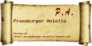 Pressburger Aniella névjegykártya